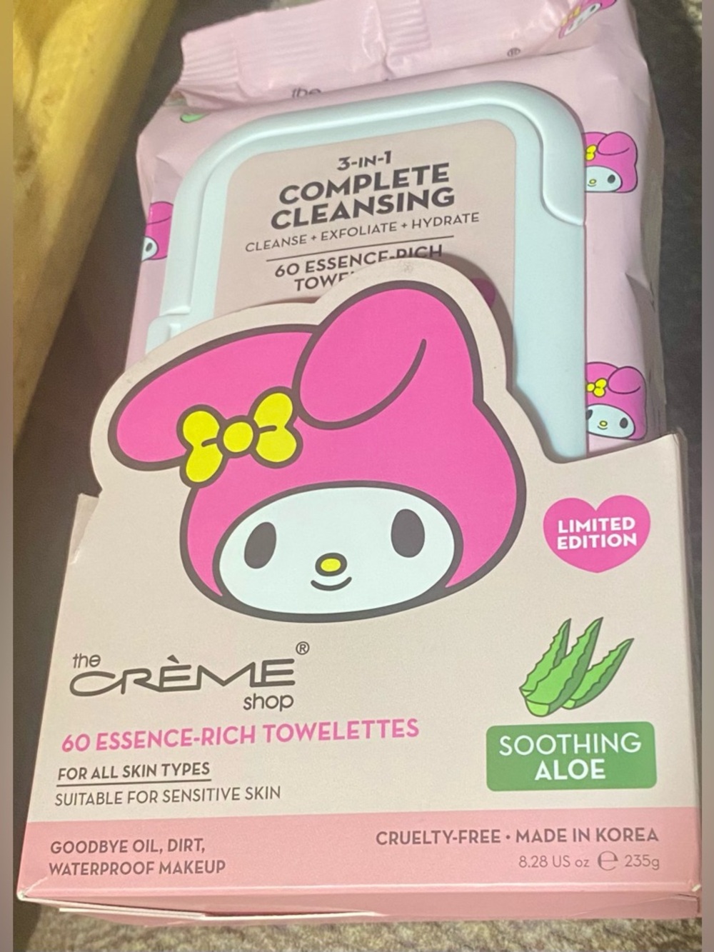 The Crème Shop x My Melody Complete Cleansing Towelettes are 3-in-1 facial wipes